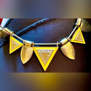 Vintage Necklace with Alternating Yellow and Gold and other Geometrical Shapes